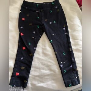 Crewcuts Navy Leggings with Hearts, Moons & Stars